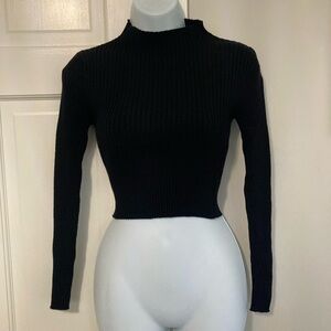 SHEIN Black Ribbed Crop Top